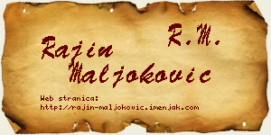 Rajin Maljoković vizit kartica